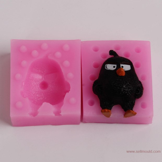 WB016 DIY handmade xà phòng khuôn silicone 3D chim sẻ chim sẻ DIY khuôn nướng bánh trang trí công cụ thạch khuôn bánh