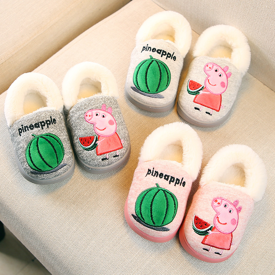 Autumn-winter cartoon Children's cotton slippers for children's cotton slippers Home shoes-Taobao