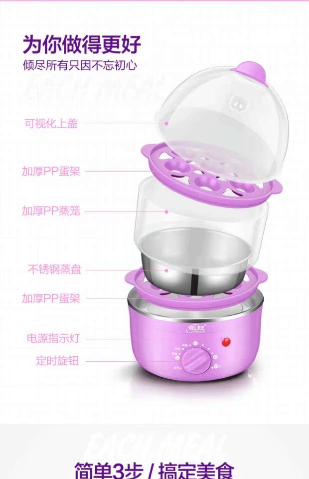 nồi hấp mini Sản phẩm mới cổ áo sắc nét thời gian gấp đôi nồi trứng tự động tắt mini hộ gia đình nhỏ hấp trứng - Nồi trứng ca nấu mì siêu tốc hàn quốc magic