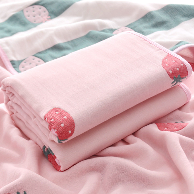 Good quality 60 5 layers pure cotton yarn baby air conditioning by baby bath towels cloth nursery cover blanket 110