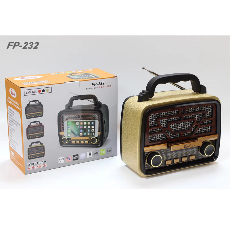 Large portable retro radio for the elderly full-band semiconductor Bluetooth speaker mobile phone bracket AC charging