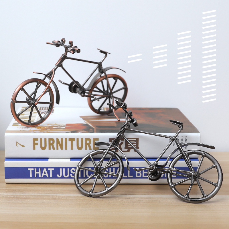Mini Retro Bike Creative Pendulum Piece Iron Art Model Craft Gift Hem Accessories Desk Office Decoration