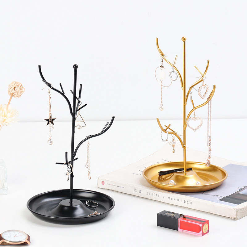 Nordic light luxury creative twig jewelry storage display stand girls dresser earring earrings jewelry rack small tray