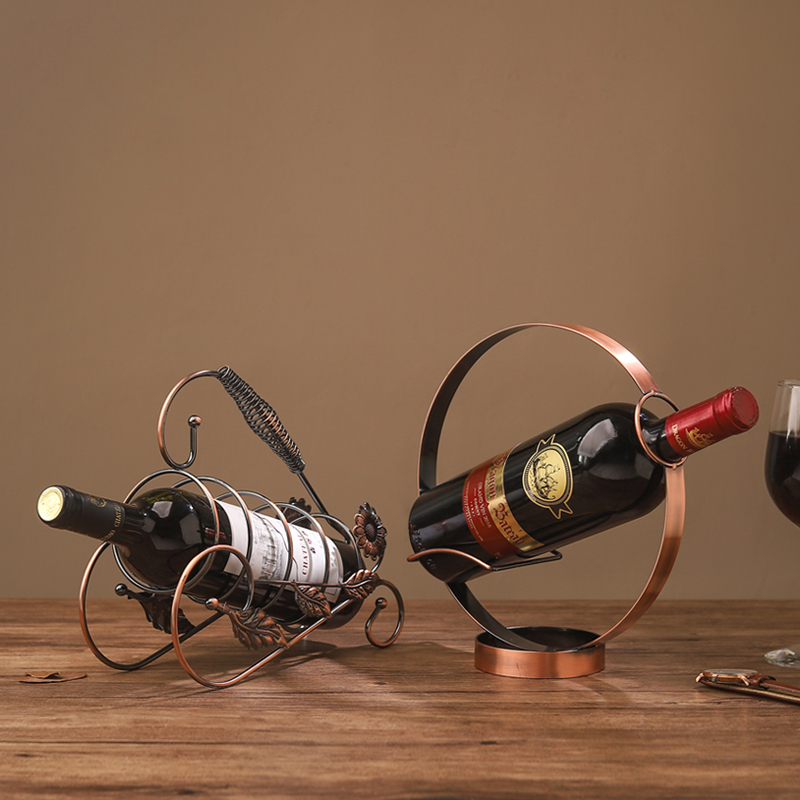 Eurostyle Red Wine Rack Pendulum with luxurious upscale retro style Antique Decoration Table Wine Cabinet Wine Cabinet Wine Bottle Rack Italics Giftu Art Gift Pendulum