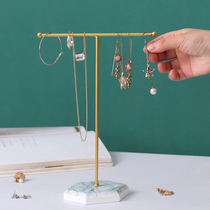 Creative T-shaped home dressing table jewelry storage rack simple ring earrings hanging necklace headband display rack ornaments