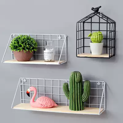 Creative Nordic wrought iron grid wall ins shelf Living room Bedroom wall decoration Partition wall wall hanging