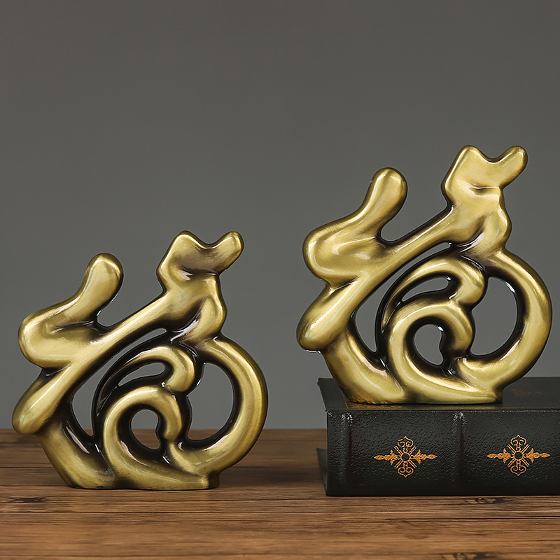 New Chinese home accessories creative Zhao Cai Fu Zi handicraft living room TV cabinet partition wine cabinet ornament ornaments