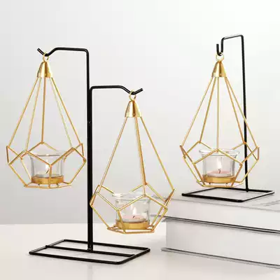 Nordic style INS metal light luxury candle holder small furnishings European home living room dining room wine cabinet decorations ornaments