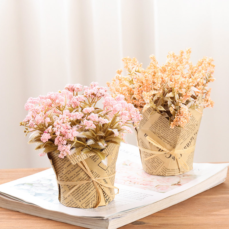 Nordic ins full Star Lavender Fake Flowers Emulation Flower Pendulum Pieces Living-room Bedroom Creative Desktop Decoration Newspaper Flowers