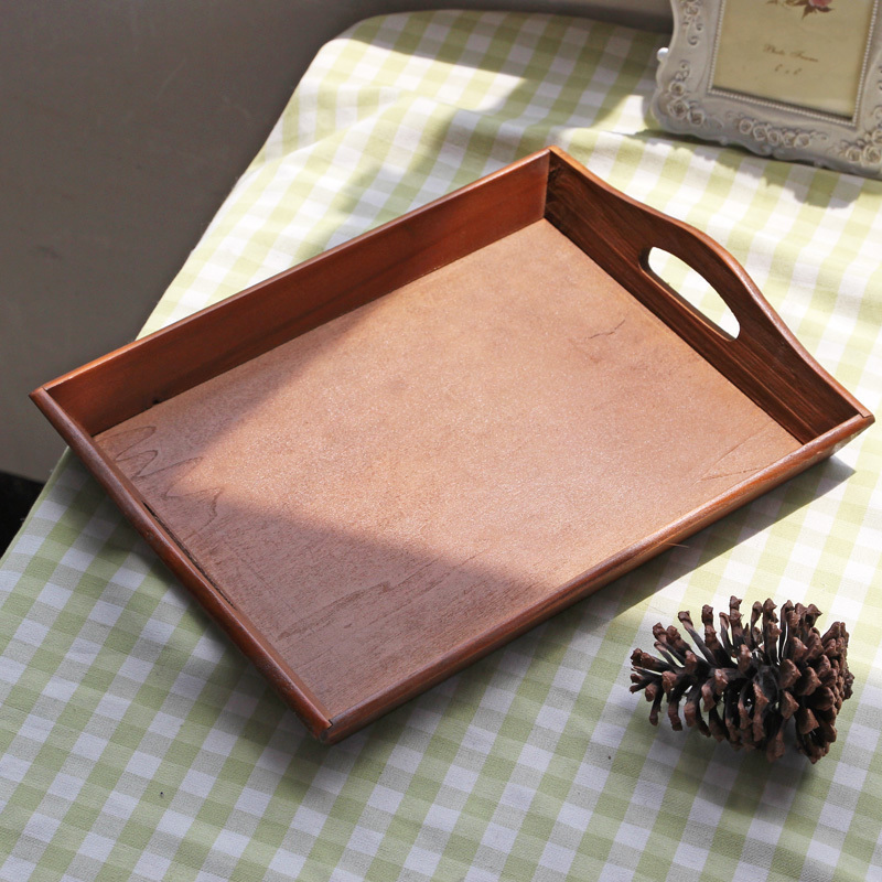 zakka retro wooden rectangular tray dried fruit plate finishing box creative home desktop cosmetics storage box