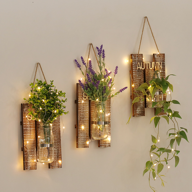 Bedroom Wall Decoration Hydroponic Vase Pendant Creative Living Room Dining Room Wall-mounted Plant Room Arrangement Background Wall Decoration