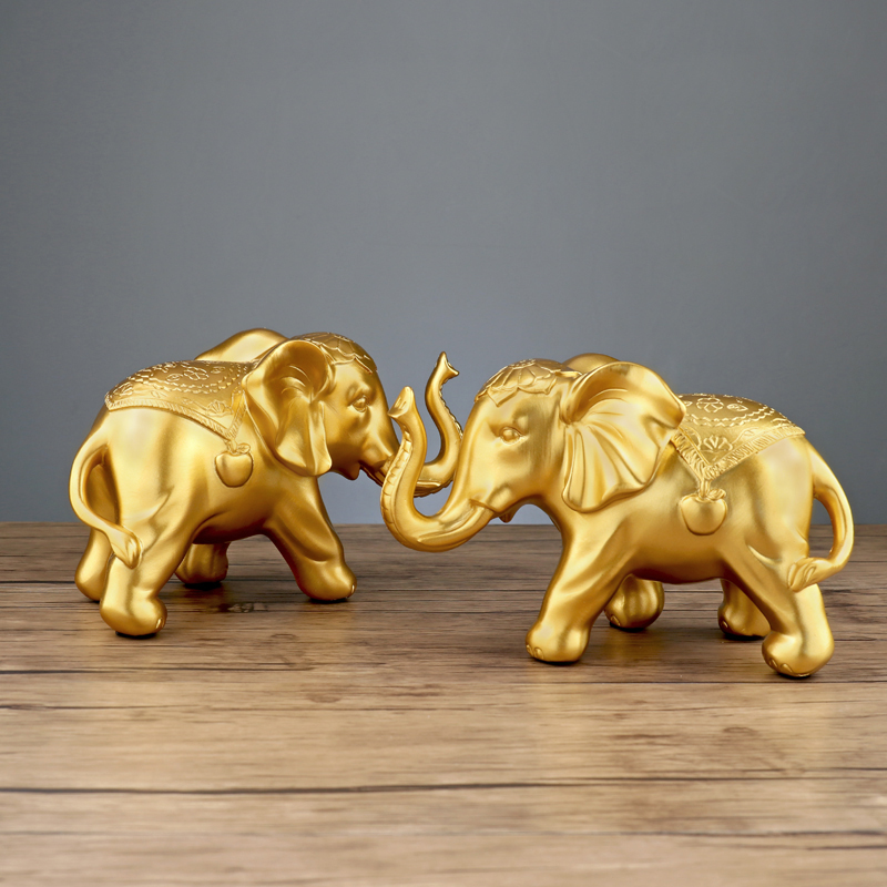 Fortune Elephant Swing Accessories Creative Living Room TV Cabinet Wine Cabinet Feng Shui Elephant Craftsmanship Gift Pendulum of Nordic Home Decorative Goods