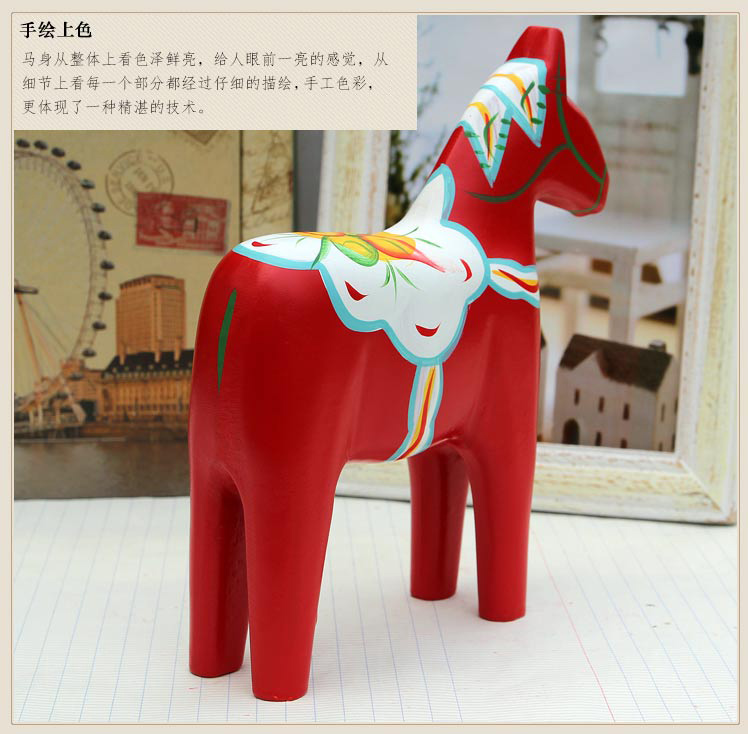 Thụy điển Dalama painted red horse đồ trang trí thiết lập của nhà gỗ phòng khách tủ rượu trang trí hiển thị quà tặng đám cưới