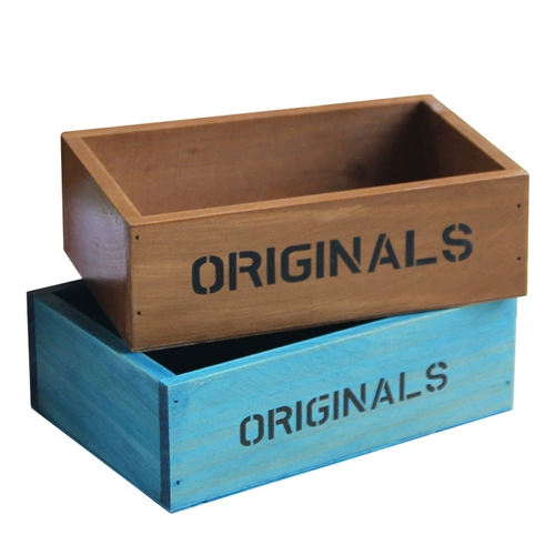 Ретро настольная маленькая квадратная коробка для хранения, деревянная коробка, коробочка для хранения, цветочный горшок