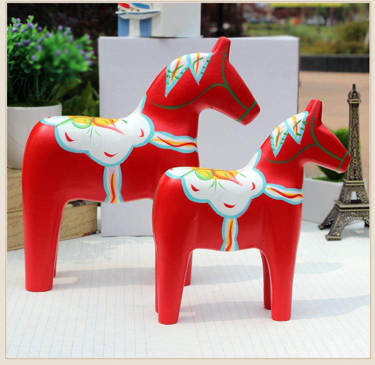 Thụy điển Dalama painted red horse đồ trang trí thiết lập của nhà gỗ phòng khách tủ rượu trang trí hiển thị quà tặng đám cưới