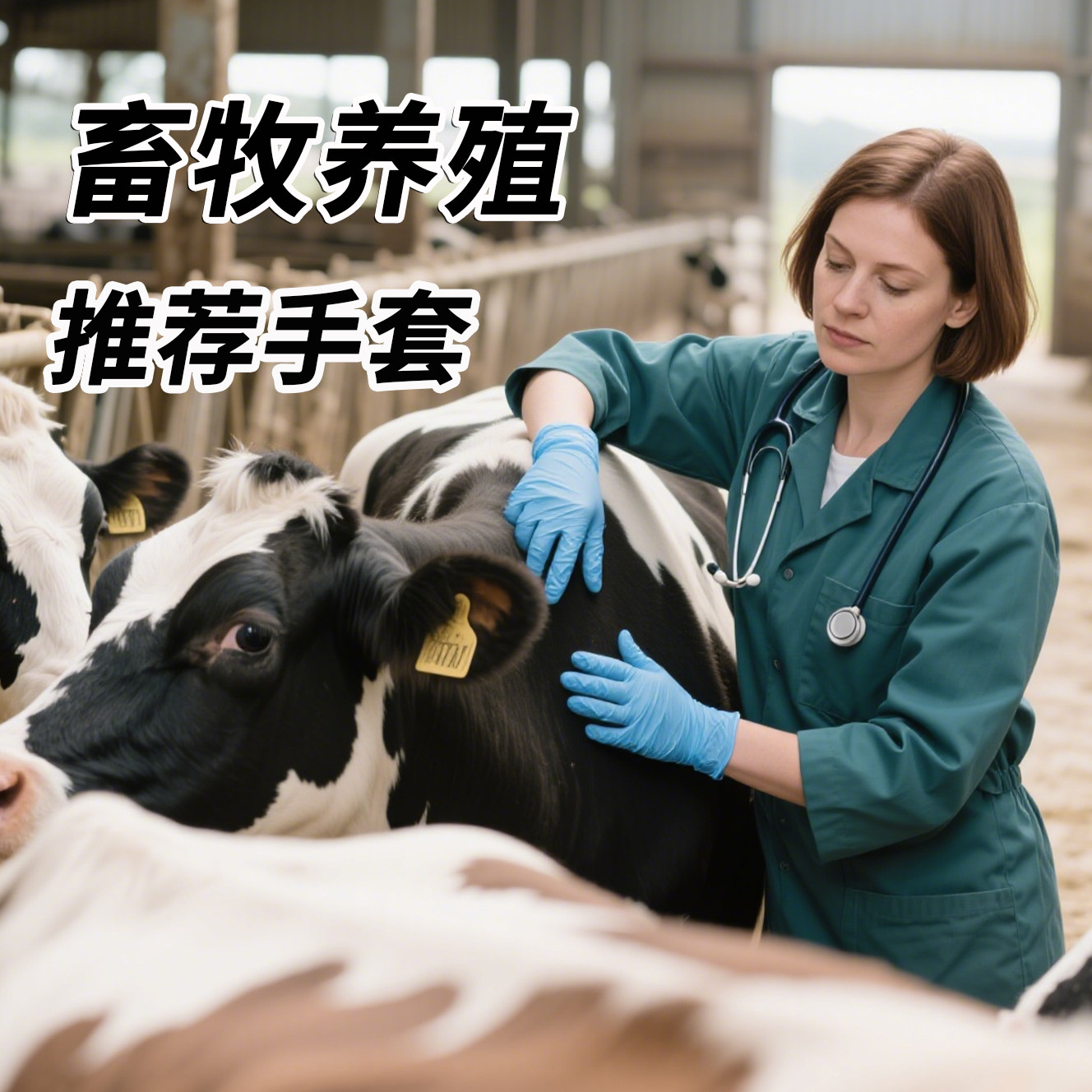 畜牧养殖一次性丁晴手套女干活薄款防水滑胶橡胶厨房专用防护手套