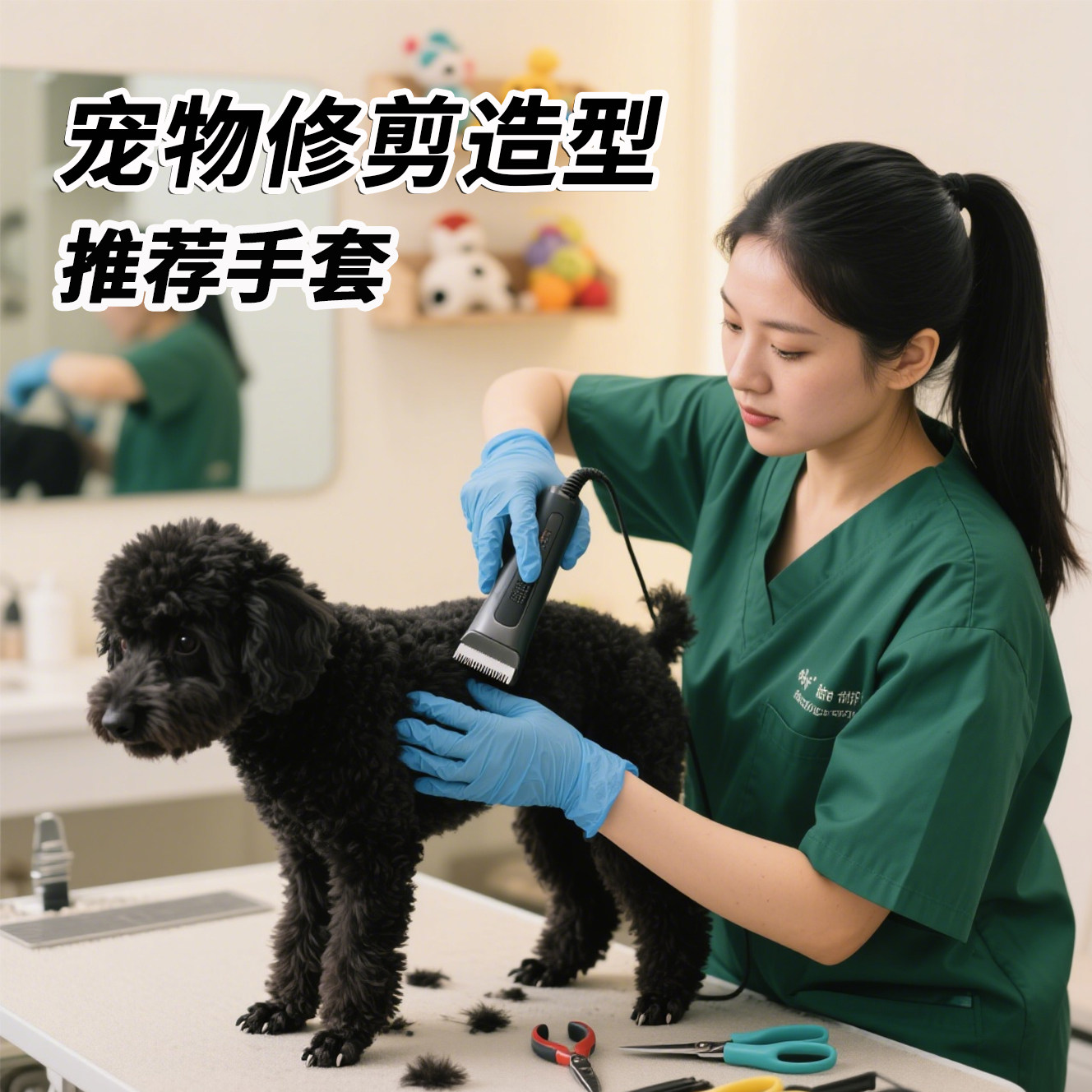宠物修剪造型一次性丁晴手套加长防油防滑耐磨劳保手套男士橡胶