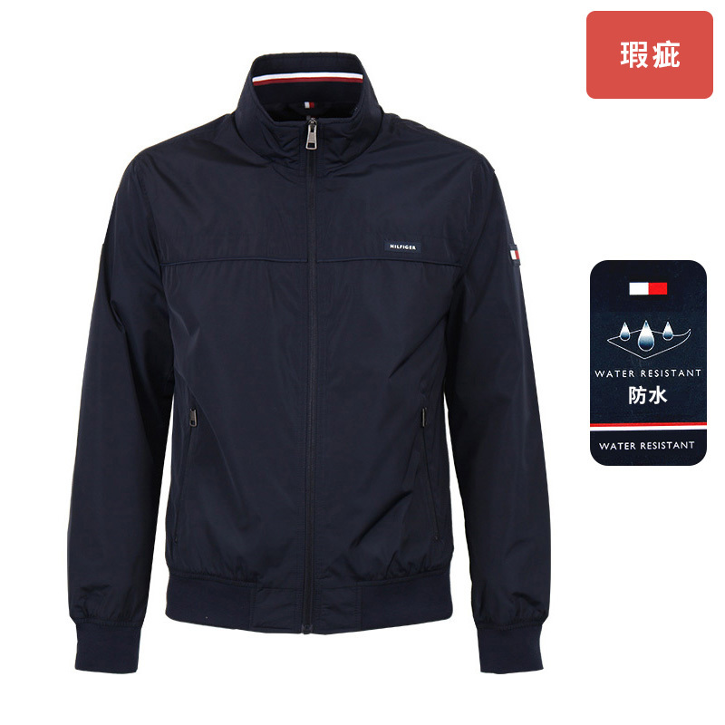 [Defects] Tommy Hilfiger Men's Spring and Autumn Outdoor Fashion Jacket with Stand Collar