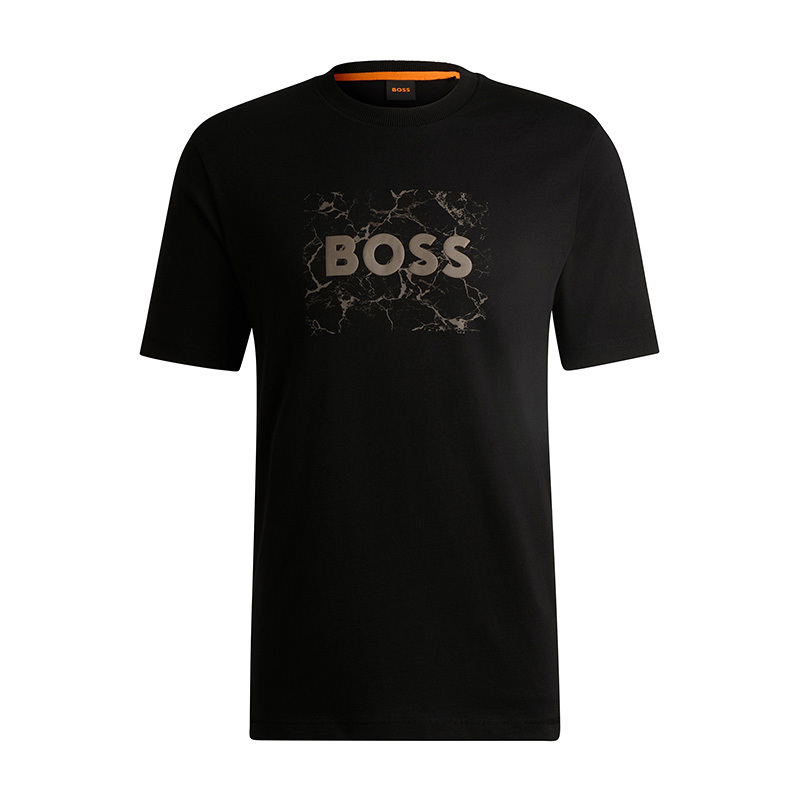Hugo Boss Men's Summer New Round Neck Short-Sleeved T-Shirt Casual Black Fashion Trend Half-Sleeve