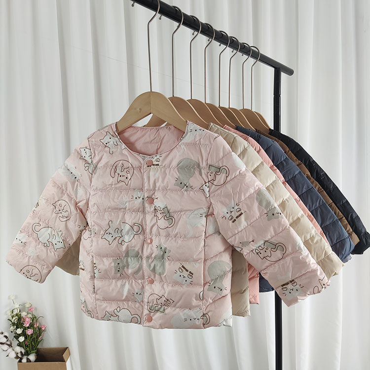Antibacterial duck down children's down jacket inner liner light and thin autumn and winter inner wear outer wear boys and girls children middle and big children baby