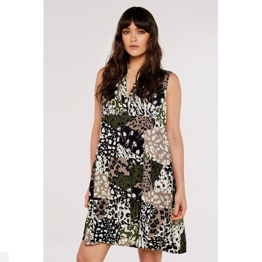 Straight Post UK 2023 new women's clothing collage with sleeveless short one-piece dress-Taobao