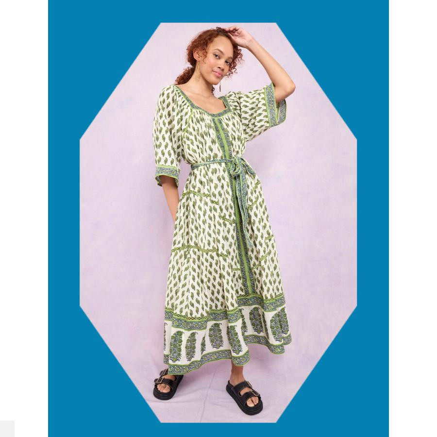 East Side Collar Print Ethnic Wind Casual Dress Dress Straight Mail UK 2023 New Women's Dress-Taobao