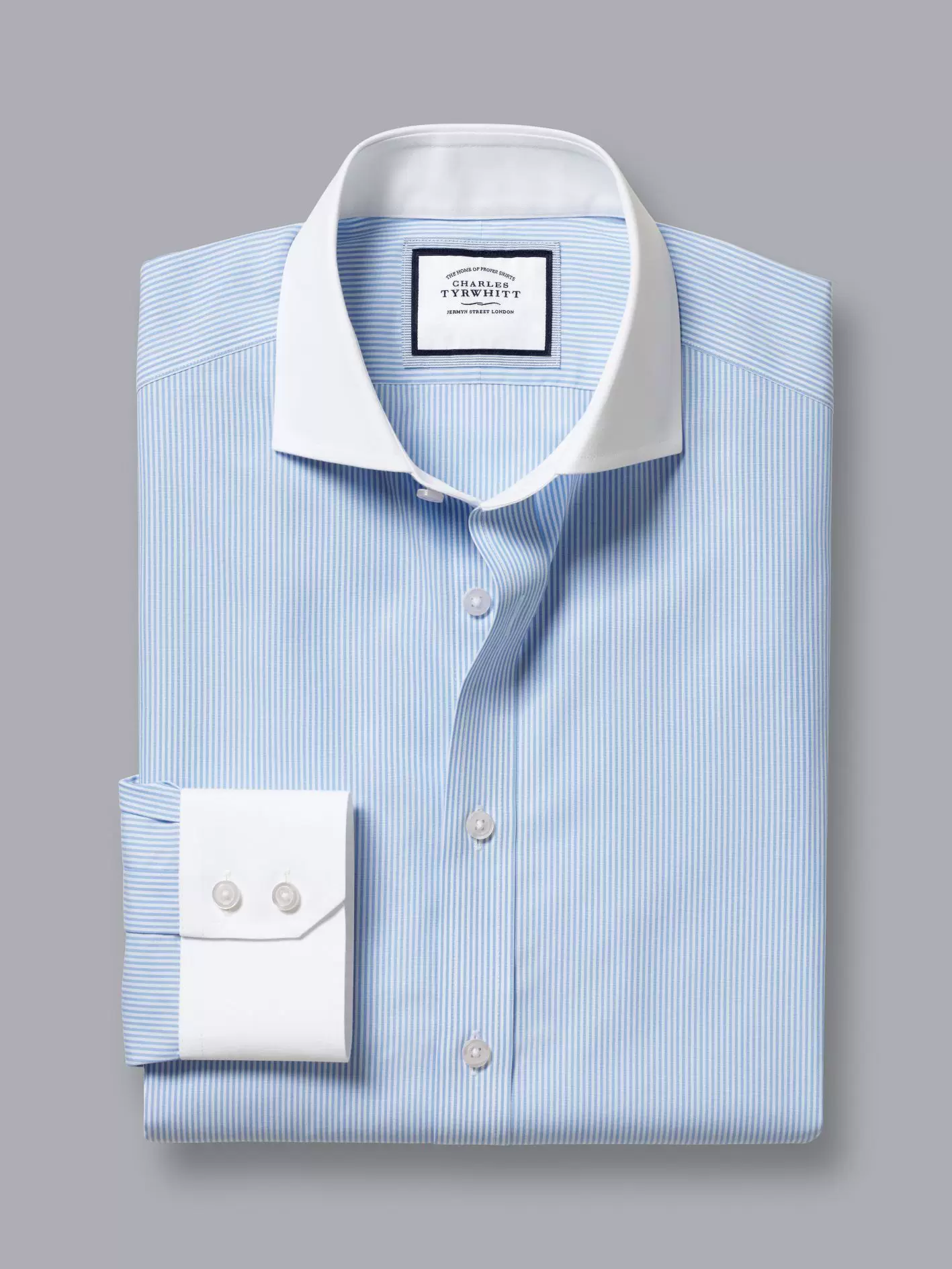 Thin blue universal shirt, slim fit
