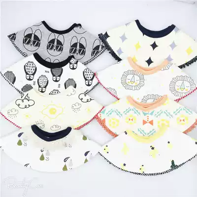 ins Korea's new thin cotton infant cotton waterproof bib plus 360-degree round bib children's saliva towel