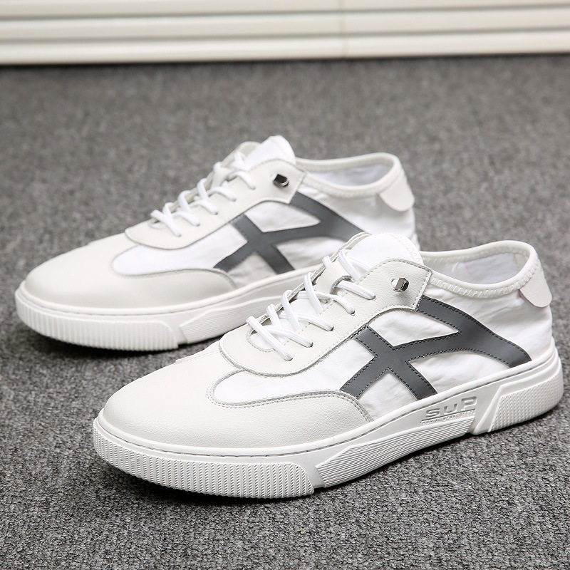 Summer New Men Skies Leather Breakfast Sports Casual Small White Shoes Summer Trend Men Young Shoes