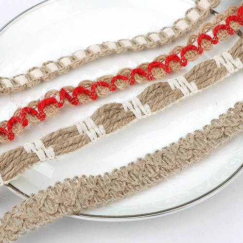 Украшение конопляного кружевного хлопка и конопляного материала Полые льняные вспомогательные материалы