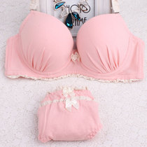 Small Cup detachable shoulder strap girl bra underwear upper thin lower thick non-cut simple high school student bra set