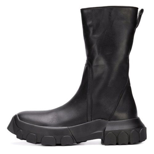 Martens, высокие высокие сапоги в английском стиле с молнией на платформе, в британском стиле, из натуральной кожи, европейский стиль, средней длины