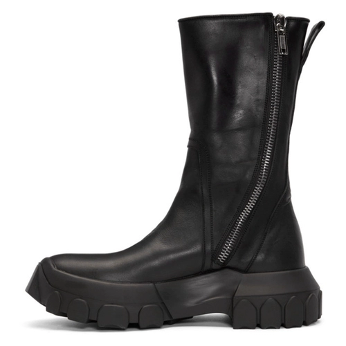 Martens, высокие высокие сапоги в английском стиле с молнией на платформе, в британском стиле, из натуральной кожи, европейский стиль, средней длины