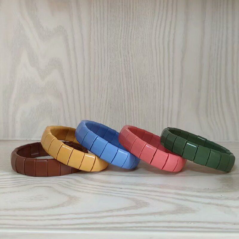 Medical stone Colour bracelet Four corners Qingdao Tomalam stone bracelet tourmaline chain negative ion germanium stone bracelet-Taobao