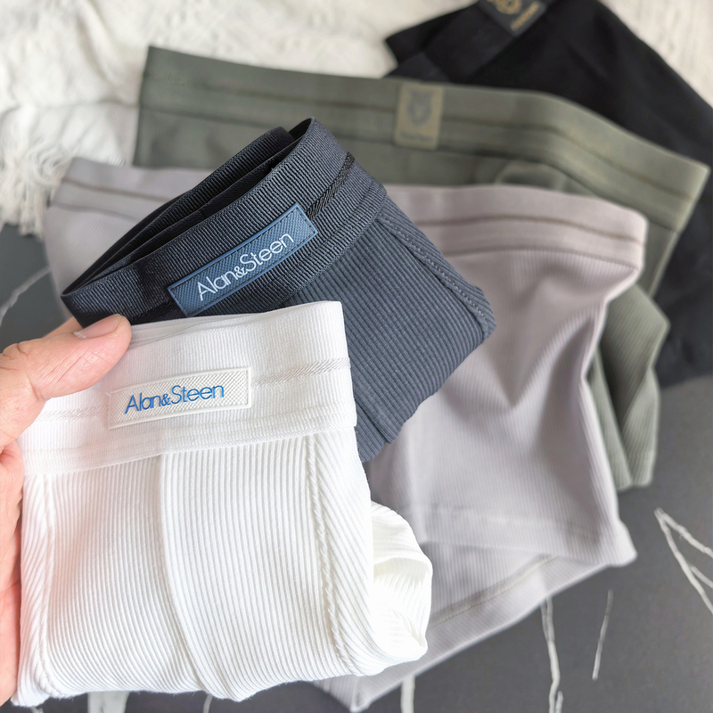 Close-Fitting Pure Cotton Underwear, Elastic Thin Style, Sports and Leisure Pure Cotton Boxer Briefs, Men's Boxer Briefs, Four-Corner Briefs, Comfortable