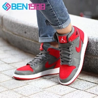 AIR JORDAN 1 RETRO AJ1 giày nữ GS Joe 1 giày bóng rổ ngụy trang màu đỏ 822858-032-027 giày thể dục