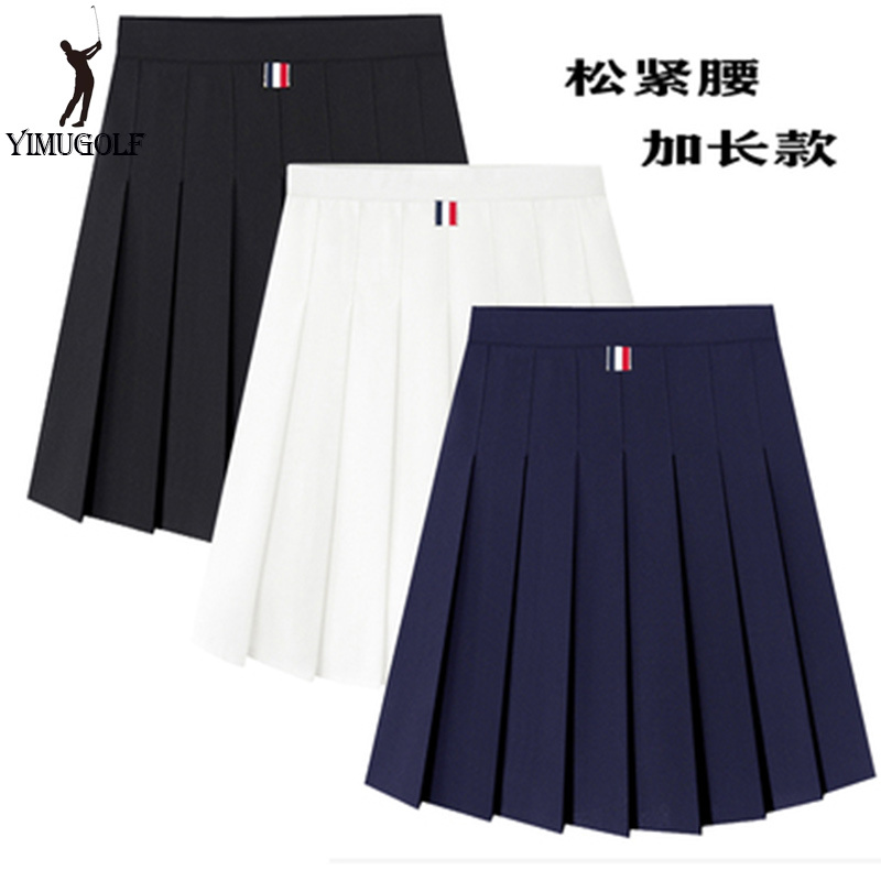 Spring and Summer Golf Skirt, Pleated Skirt, Golf Short Skirt, Anti-Exposure, Elastic, Quick-Drying, Extended Length, Plus Size for Plus-Size Women