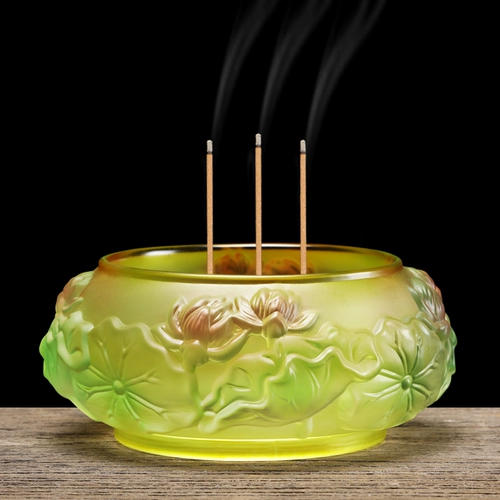 Liuli Color Brange Burner для трубы маленького домохозяйства Будды, посвященного внутренней атаковой миске Будда Бога Божье вставка