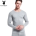 Playboy Qiuyi Qiuku Cotton Cotton Thanh niên Cotton mỏng Vòng cổ áo lót ấm Bộ đồ mùa đông quan ao thu dong Phù hợp với nóng lên