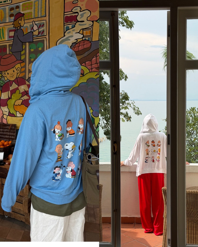 Snoopy Print Pattern Hooded Sweatshirt Zip-Up Cardigan Snoopy Print Pattern Hooded Sweatshirt Zip-Up Cardigan