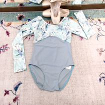 Zhongba Meilu Quartz and Wisteria Original Ballet dance body suit Long-sleeved printed practice suit