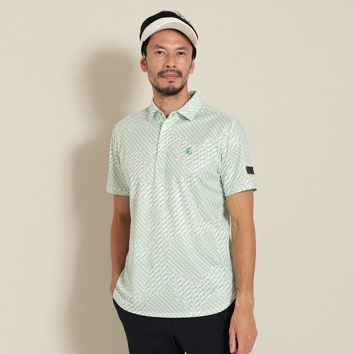 Japanese Original Golf Men's Four-Color All-Over Letter Print Short-Sleeve Polo T-Shirt, Absorbent and Quick-Drying
