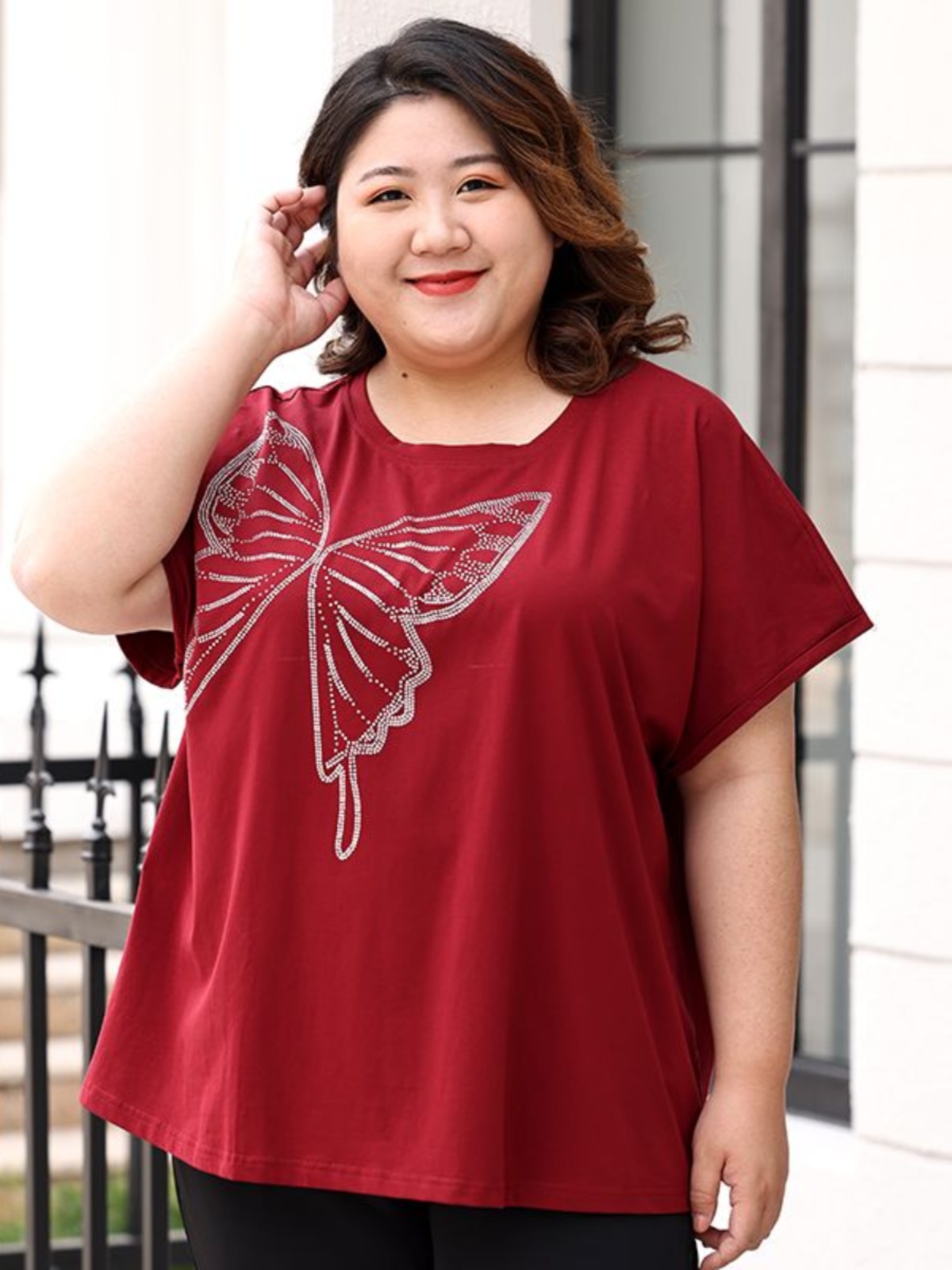 300斤大码女装胖mm夏季短袖t恤中年妈妈遮肚藏肉上衣宽松显瘦夏装