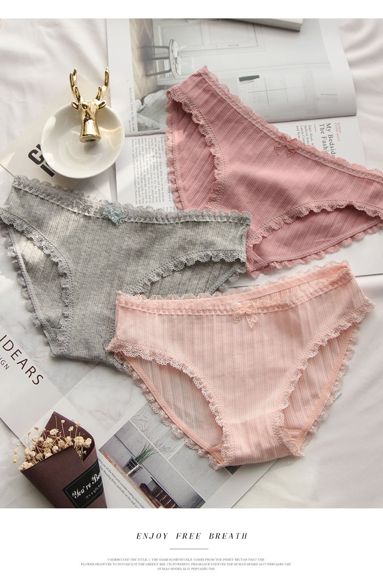 Nhật Bản đặt hàng đồ lót cotton nữ chủ đề cotton cô gái eo thấp màu rắn thoáng khí phần mỏng dễ thương tóm tắt nhỏ tươi - Giống cái quần chip nữ đẹp