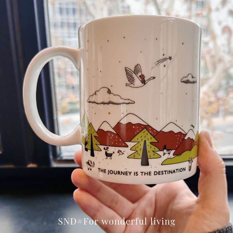 Su Nanda Island Snd【Pick Stars·On the Go】Bone China Coffee Cup Water Cup 450ml 
