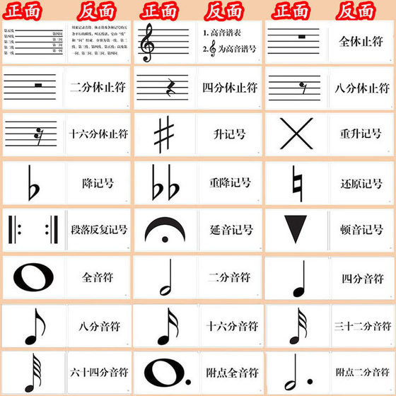 바이올린 고음 악기 5행 표기법 카드 색소폰 플루트 클라리넷 트럼펫 피아노 88키 164카드