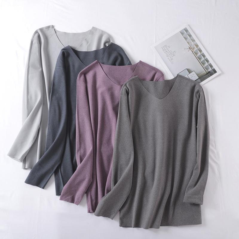 Autumn Winter Clothing Fever Duvet no-mark Fever Coat Male Blouse single piece V collar plus suede long sleeve autumnilly undershirt