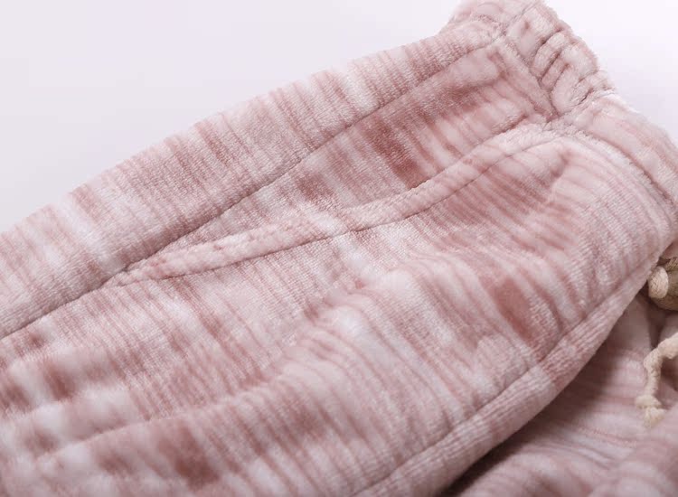 Mùa thu và mùa đông nam và nữ ngủ quần flannel dày đôi ấm nhà quần san hô lông cừu kích thước lớn quần lỏng lẻo quần ngủ nam