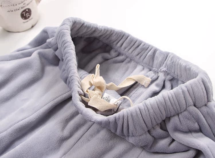 Mùa thu và mùa đông đồ ngủ flannel nam và nữ đảo nhung dày kích thước lớn quần vài đôi san hô nhung lỏng ấm nhà quần quần mặc nhà đẹp