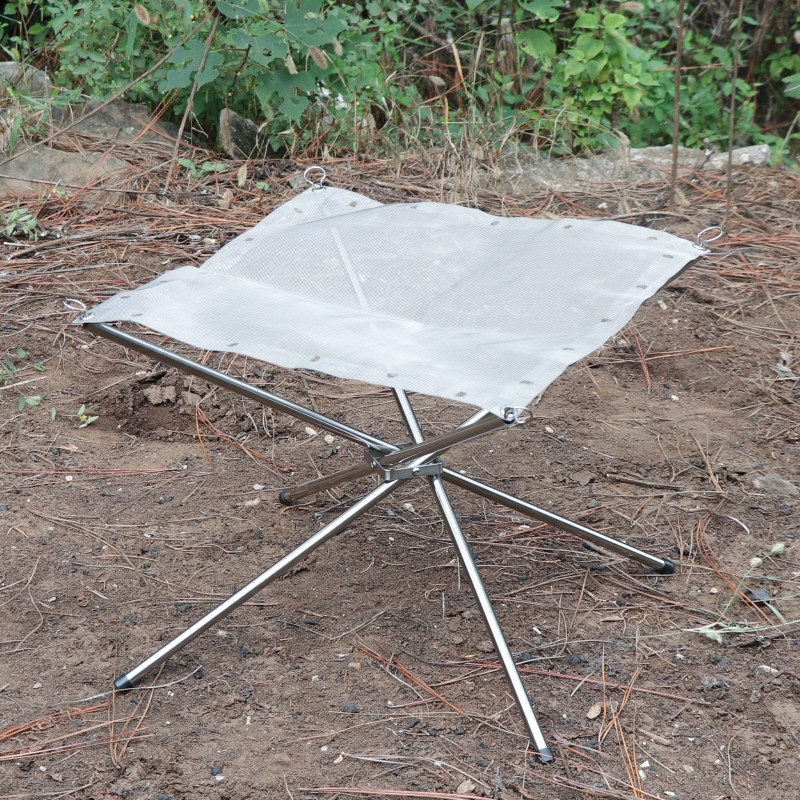 Savage bushcraft outdoor camping portable wood fire table foldable stainless steel grid firewood stove